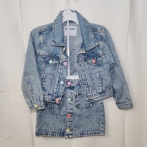 Old Navy Kids Blue Jean Jacket Set with Colorful Buttons